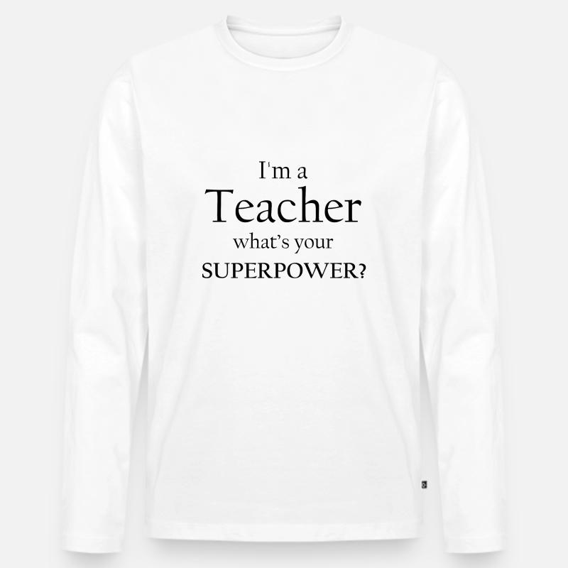 Lehrer - Männer Premium Bio Langarmshirt - Weiß