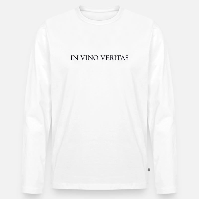 WEIN - Männer Premium Bio Langarmshirt - Weiß