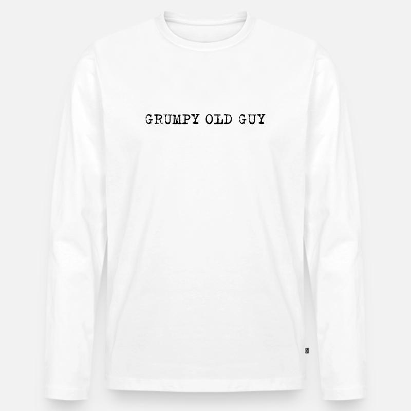 Grumpy Old Man – Selbstironisches Statement - Männer Premium Bio Langarmshirt - Weiß