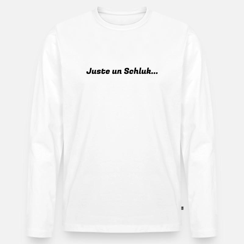 Juste_un_Schluck_logo - Männer Premium Bio Langarmshirt - Weiß