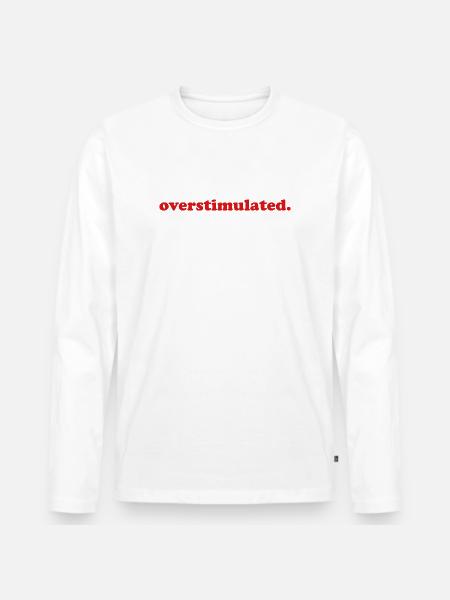 Maman introvertie surstimulée et stressée - T-shirt manches longues Premium bio Homme - blanc