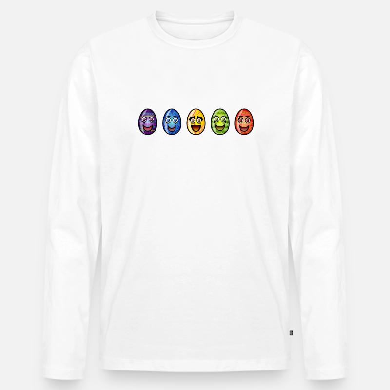 Ostereier - Männer Premium Bio Langarmshirt - Weiß