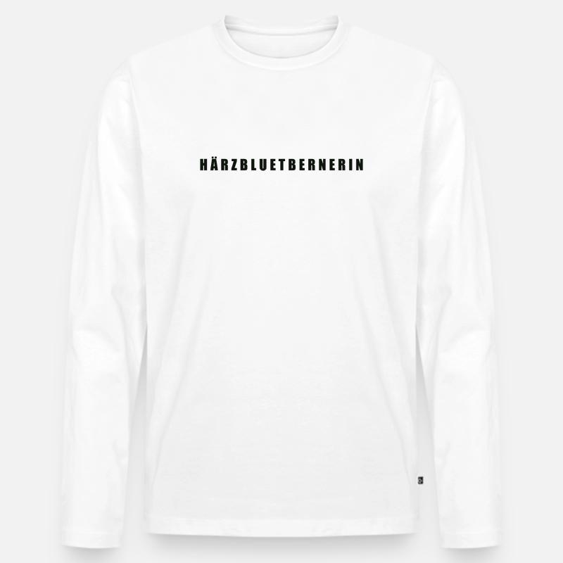 Härzbluetbernerin Bernerin - Männer Premium Bio Langarmshirt - Weiß
