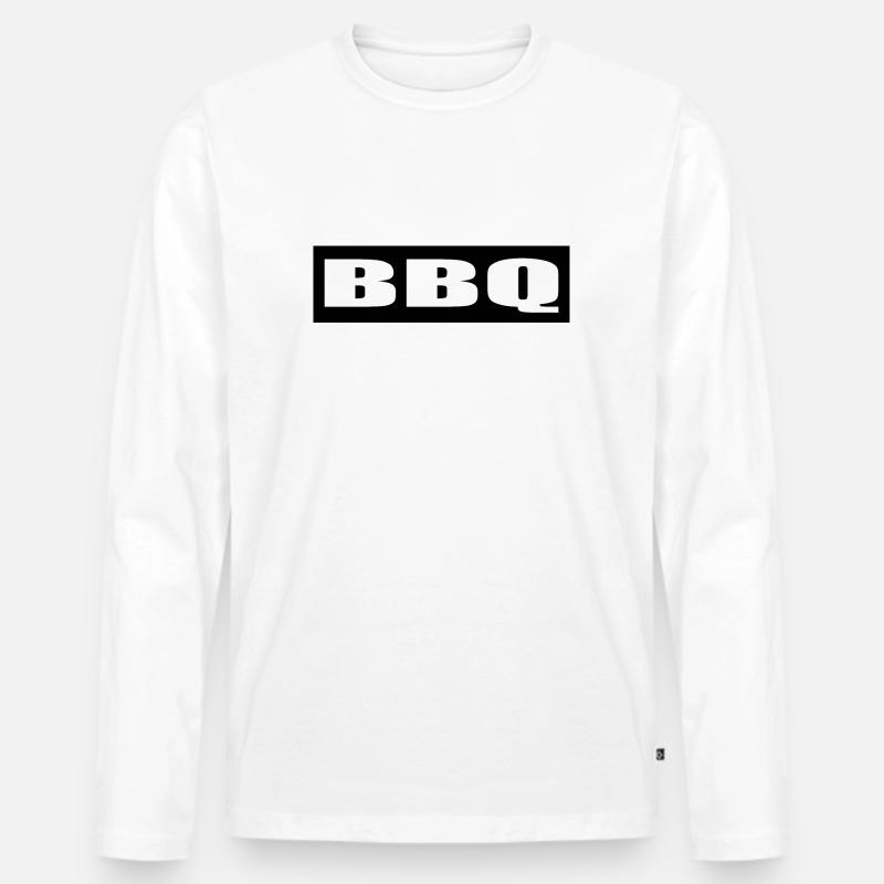 BBQ - Männer Premium Bio Langarmshirt - Weiß