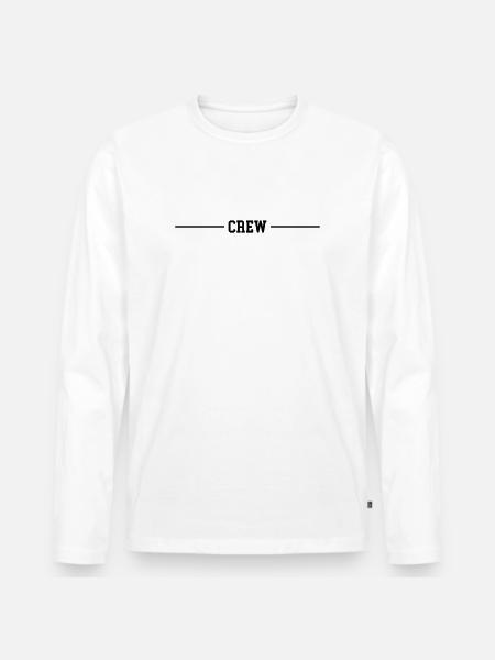 Crew Linie - Männer Premium Bio Langarmshirt - Weiß