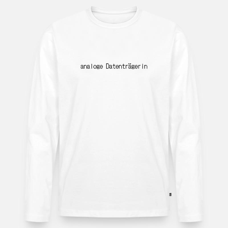 analoge Datenträgerin - Männer Premium Bio Langarmshirt - Weiß