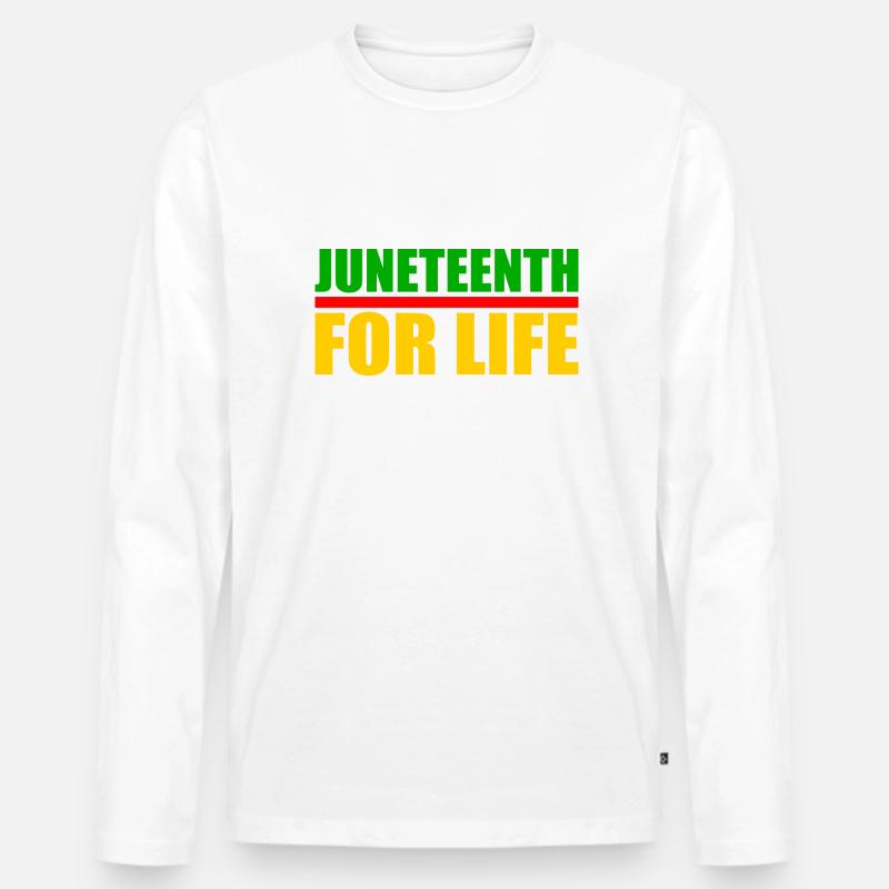juneteenth - Männer Premium Bio Langarmshirt - Weiß