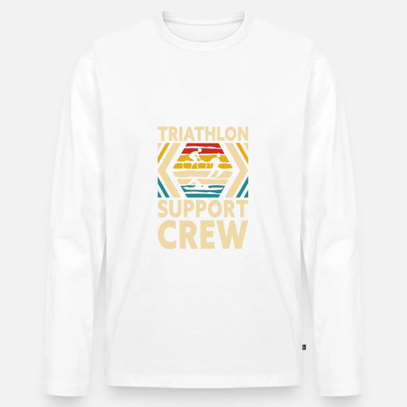 Triathlon Support Crew - Männer Premium Bio Langarmshirt - Weiß