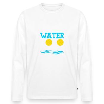 Water polo What happens underwater Stays - Männer Premium Bio Langarmshirt - Weiß - Vorne - Nico (187cm)