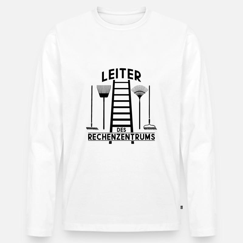LEITER DES RECHENZENTRUMS - Männer Premium Bio Langarmshirt - Weiß