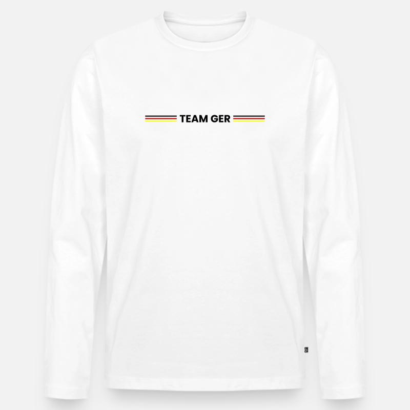 Team Germany - Männer Premium Bio Langarmshirt - Weiß
