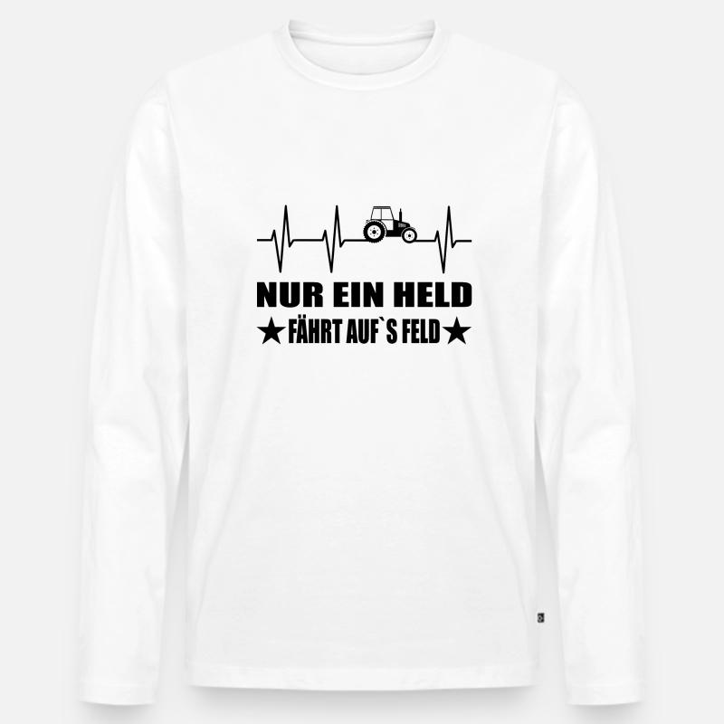 Traktor - Männer Premium Bio Langarmshirt - Weiß