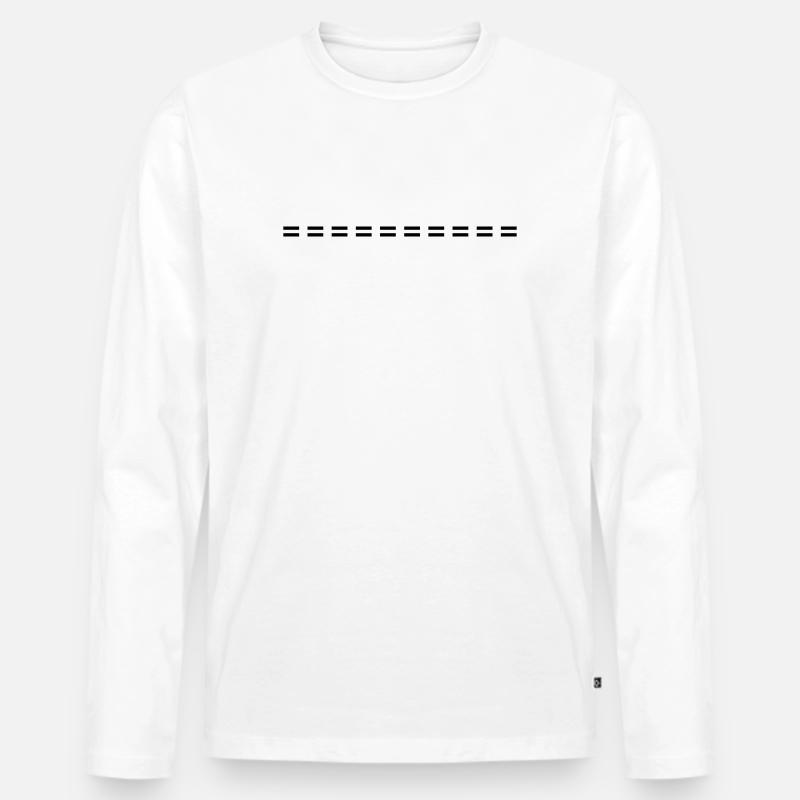 Linie Gestrichelt Symbol Strich - Männer Premium Bio Langarmshirt - Weiß