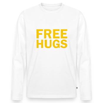 Free hugs - Männer Premium Bio Langarmshirt - Weiß - Vorne - Nico (187cm)