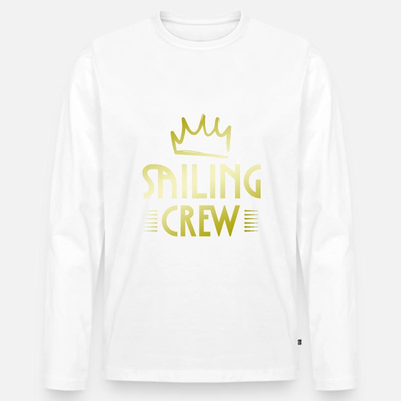 Sailing Crew - Männer Premium Bio Langarmshirt - Weiß