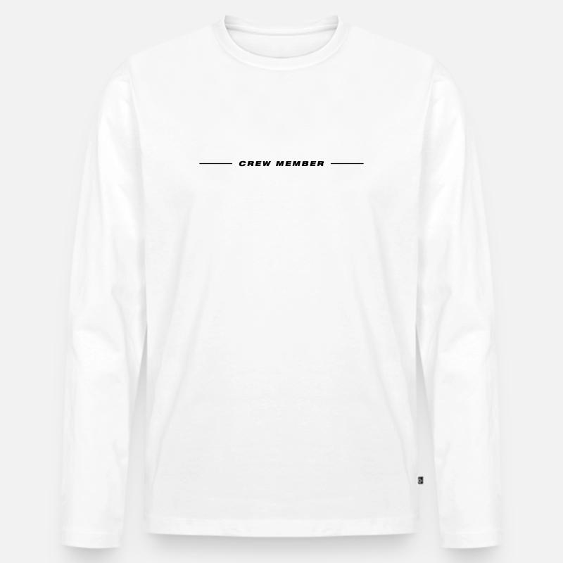 Crew Linie - Männer Premium Bio Langarmshirt - Weiß
