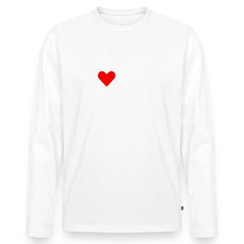 I love my girlfriend - Men's Premium Organic Long Sleeve Shirt - white - Front - Nico (187cm)