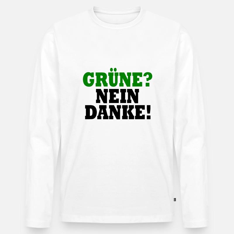 grüne nein danke - Männer Premium Bio Langarmshirt - Weiß