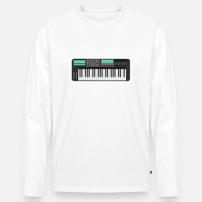 Keyboard Controller - Männer Premium Bio Langarmshirt - Weiß