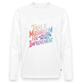 Champignons Champignons Champignon Champignon - T-shirt manches longues Premium bio Homme - blanc - Devant - Nico (187cm)