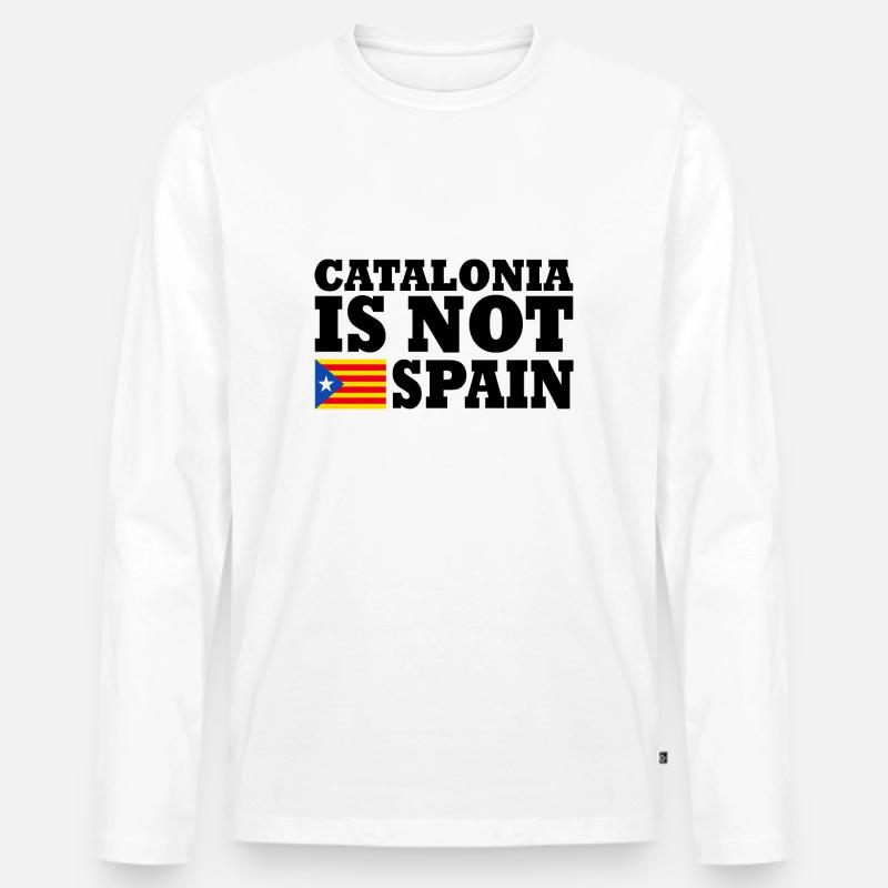 catalonia is not spain - Männer Premium Bio Langarmshirt - Weiß