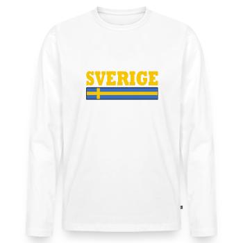 Sverige - Männer Premium Bio Langarmshirt - Weiß - Vorne - Nico (187cm)
