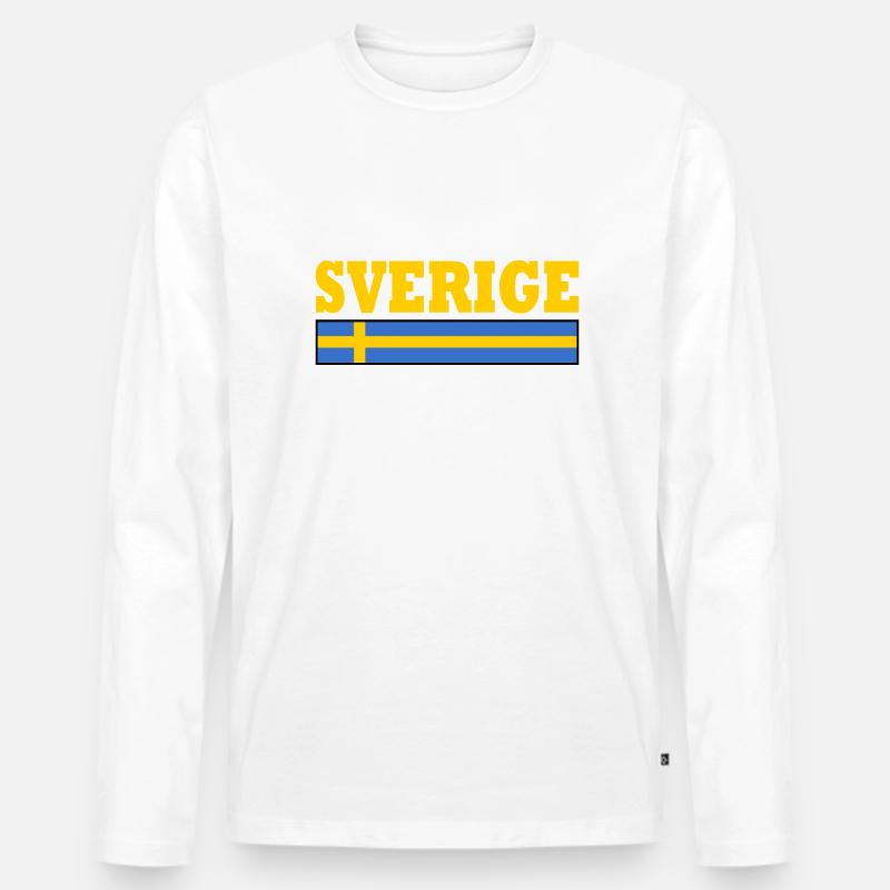 Sverige - Männer Premium Bio Langarmshirt - Weiß