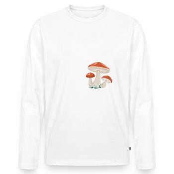 Champignons Champignons Champignon Champignon - T-shirt manches longues Premium bio Homme - blanc - Devant - Nico (187cm)