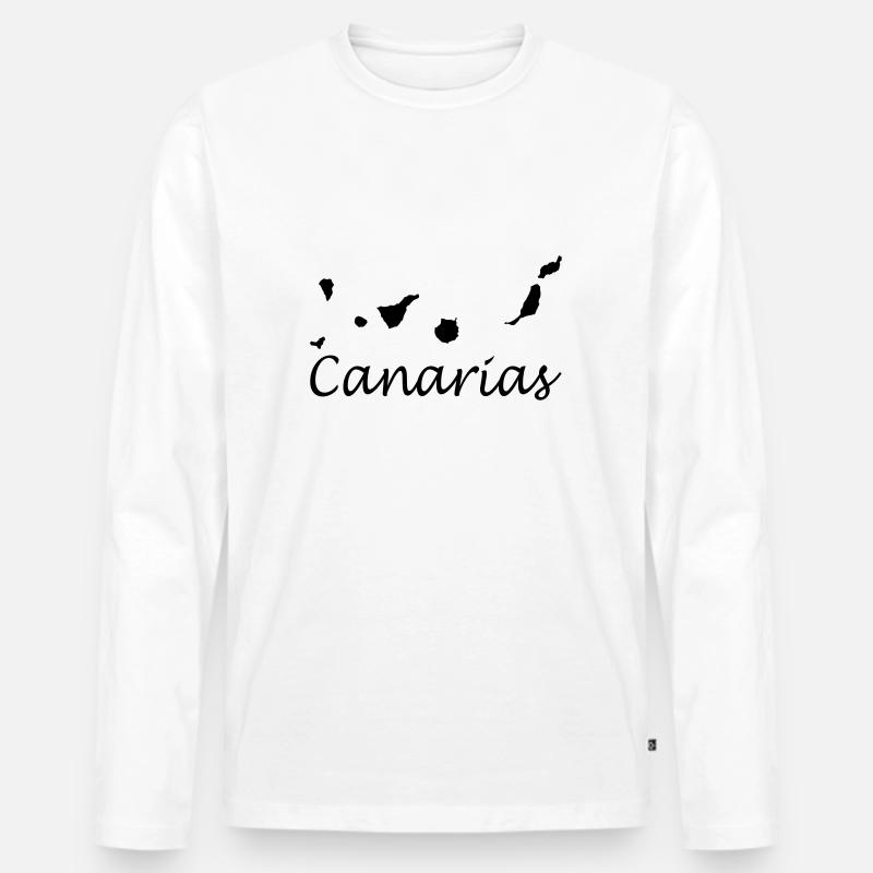 Canary Islands - Männer Premium Bio Langarmshirt - Weiß