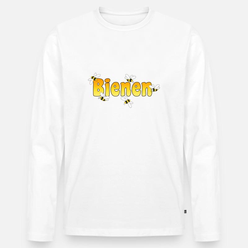 Bienen, Honigbiene - Männer Premium Bio Langarmshirt - Weiß