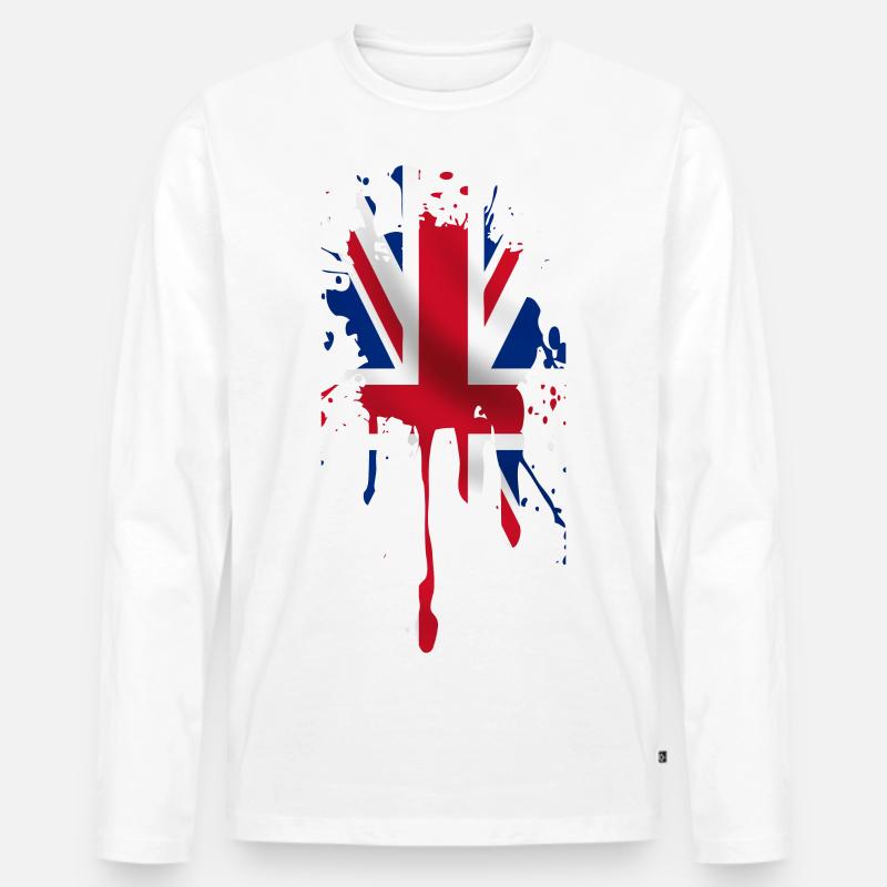 union jack - Men's Premium Organic Long Sleeve Shirt - white