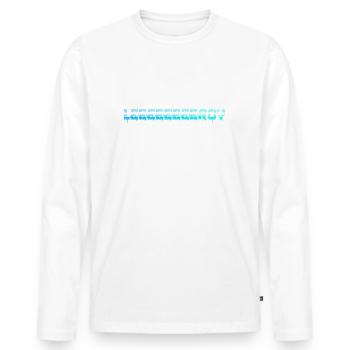Leeeeeeeroy - Männer Premium Bio Langarmshirt - Weiß - Vorne - Nico (187cm)