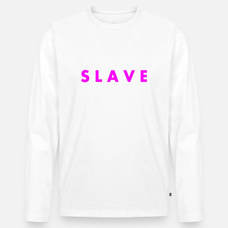 Slave - Männer Premium Bio Langarmshirt - Weiß