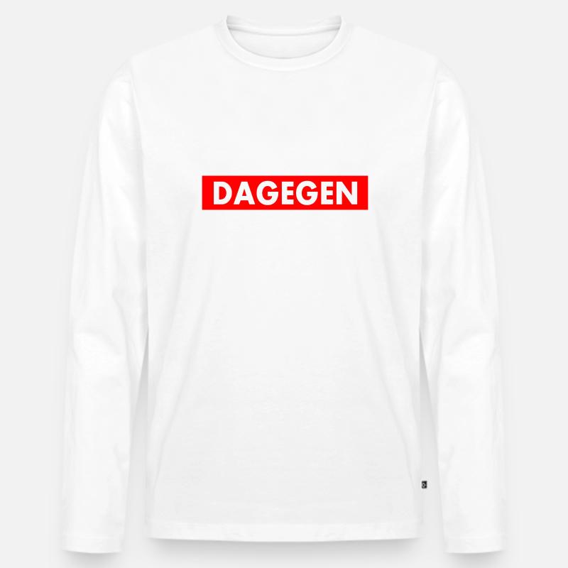 Dagegen - Männer Premium Bio Langarmshirt - Weiß