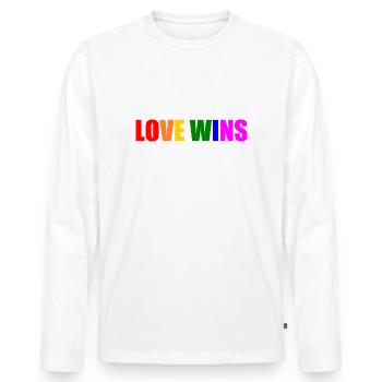 Love wins - Männer Premium Bio Langarmshirt - Weiß - Vorne - Nico (187cm)