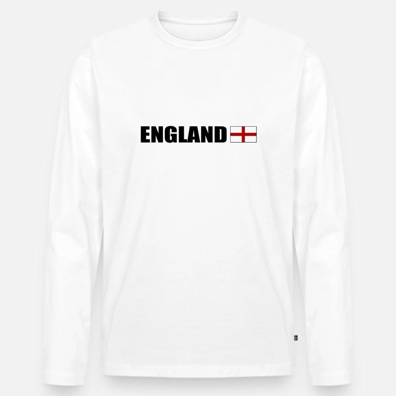 England - Männer Premium Bio Langarmshirt - Weiß