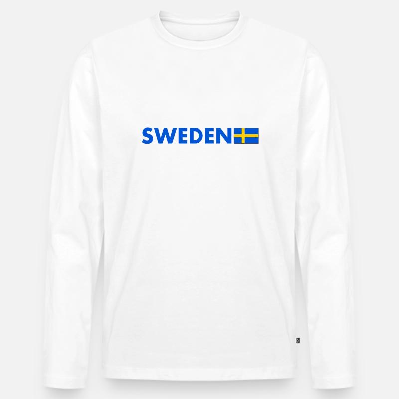 Schweden - Männer Premium Bio Langarmshirt - Weiß