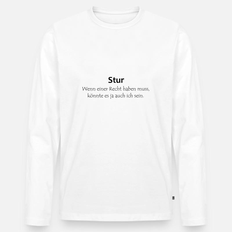Stur - Männer Premium Bio Langarmshirt - Weiß