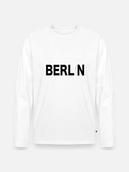 Berlin Souvenir Germany Gift Skyline - Men's Premium Organic Long Sleeve Shirt - white