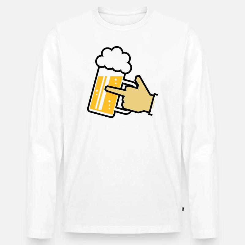 XFinger Icon (R3) - Männer Premium Bio Langarmshirt - Weiß