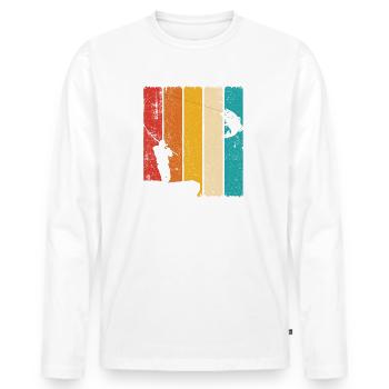 Angeln Angler Retro - Männer Premium Bio Langarmshirt - Weiß - Vorne - Nico (187cm)