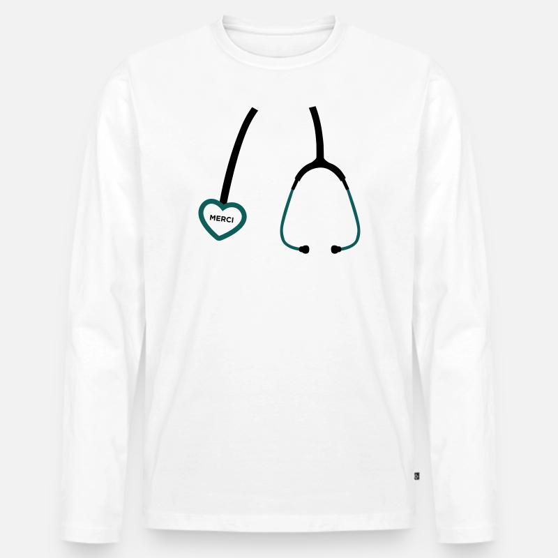 Danke, Doktor. - Männer Premium Bio Langarmshirt - Weiß