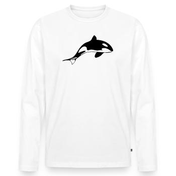Orca - Men's Premium Organic Long Sleeve Shirt - white - Front - Nico (187cm)