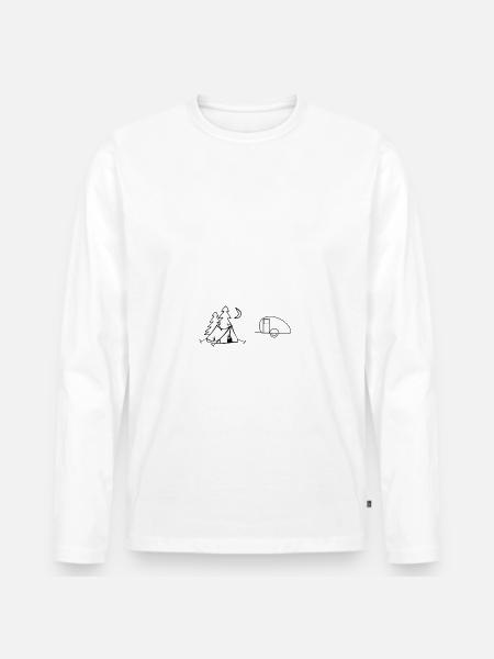 mann liebt camping - Männer Premium Bio Langarmshirt - Weiß