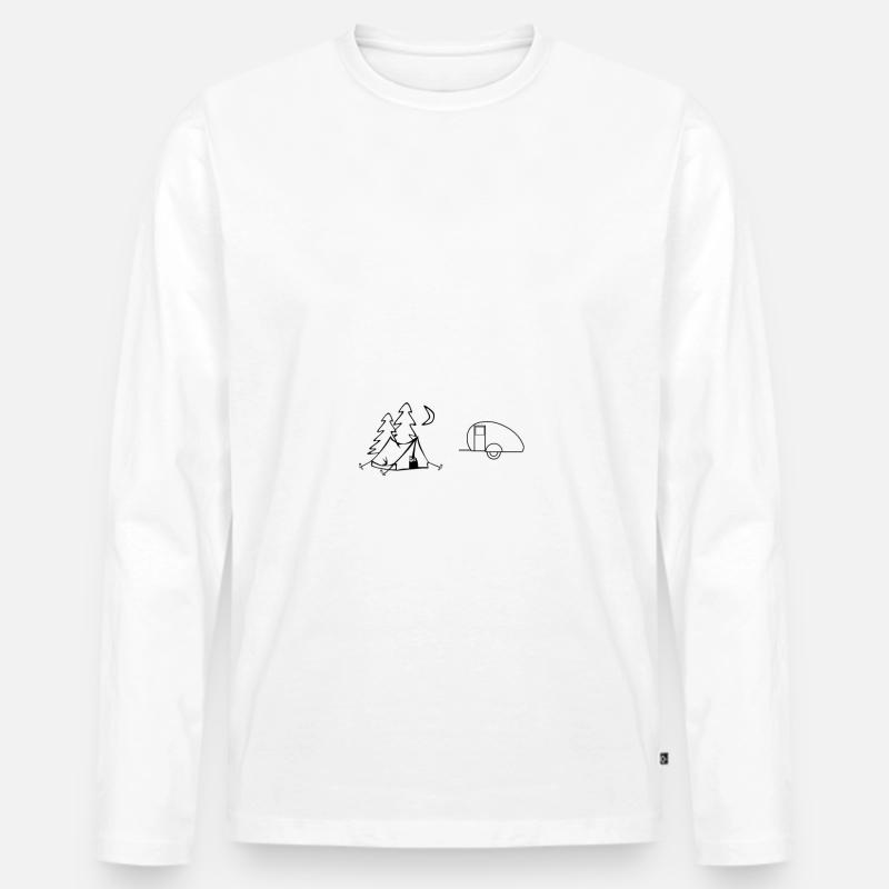 mann liebt camping - Männer Premium Bio Langarmshirt - Weiß