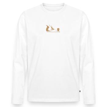 Hobel Schreiner Tischler T-Shirt - Männer Premium Bio Langarmshirt - Weiß - Vorne - Nico (187cm)