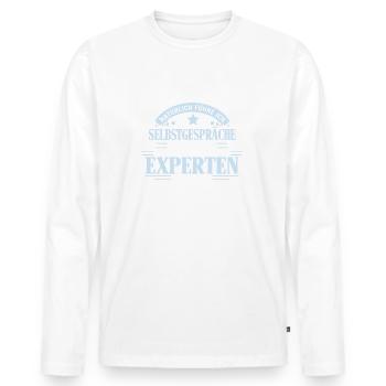 Self-talk leads competent advice - Men's Premium Organic Long Sleeve Shirt - white - Front - Nico (187cm)