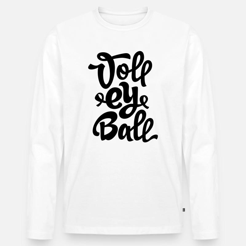 Abstrakter Farbexplosion Druckdesign Volleyball - Männer Premium Bio Langarmshirt - Weiß