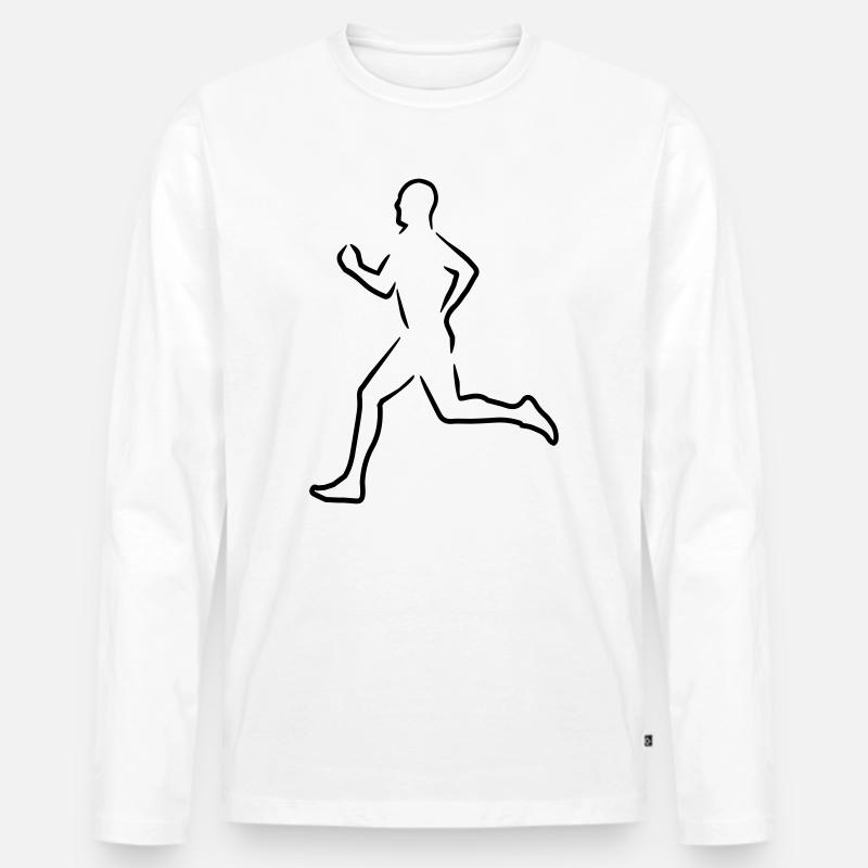 6061912 121582003 Laeufer - Männer Premium Bio Langarmshirt - Weiß