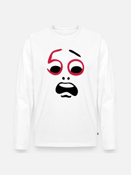 Help, 50 years! - Men's Premium Organic Long Sleeve Shirt - white